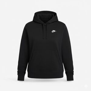 35.   Nike NWT CURVY Black Club Fleece Pullover Hoodie